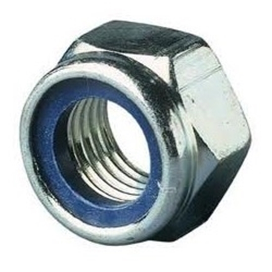 Afbeelding van Zelfborg. 6-kantmoer+nylon ring DIN985 ELVZ M20